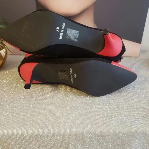 Ashro Red and Black Zig Zag Greccia Bootie Boots - Picture 8 of 9